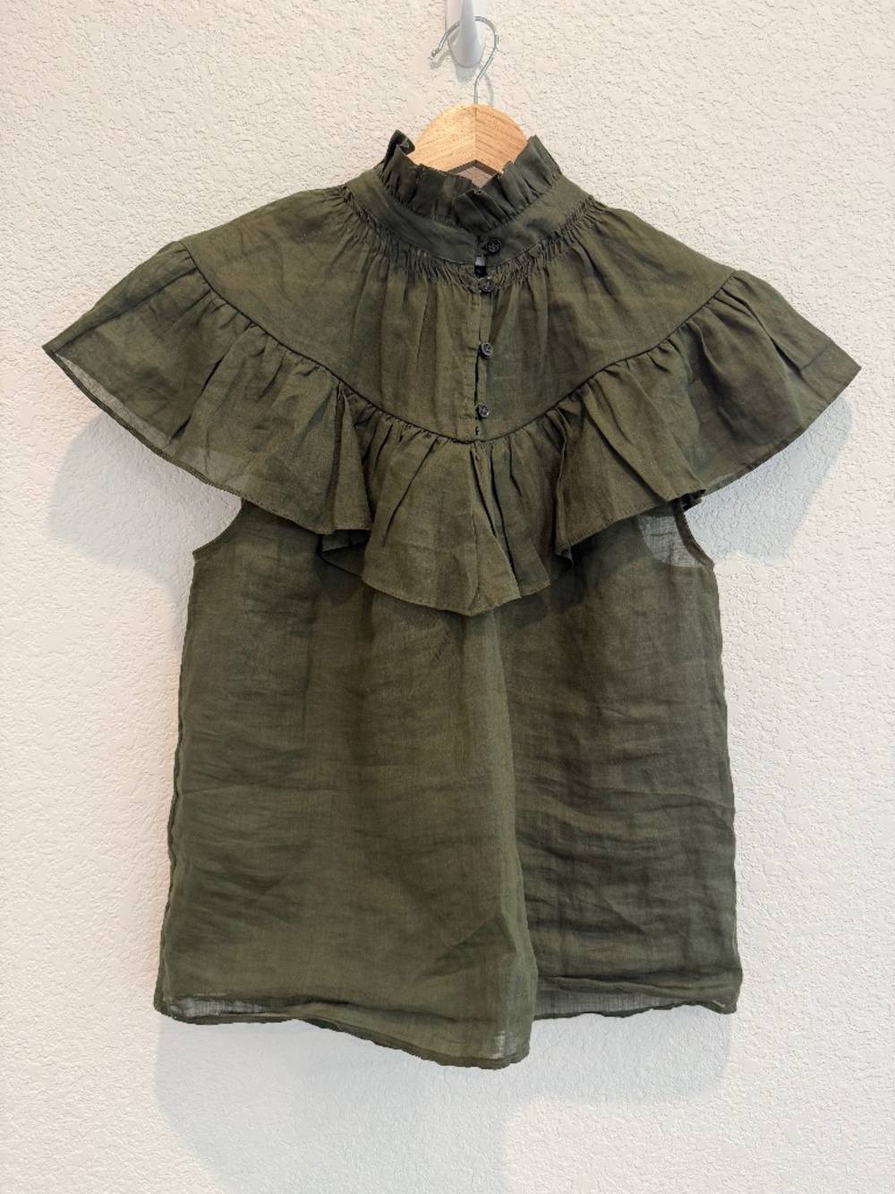 FRAME Denim Ruffle Top